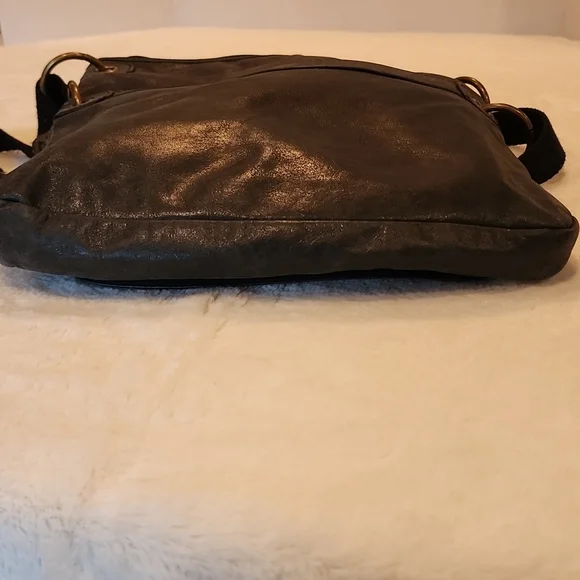 The Sak Dark Grey Leather Crossbody Purse Shoulder Bag - Picture 9 of 11